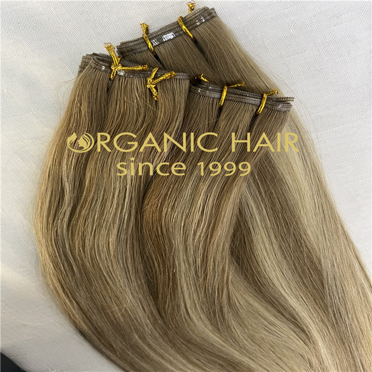 Custom balayage human remy hair weft extensions wholesale H5